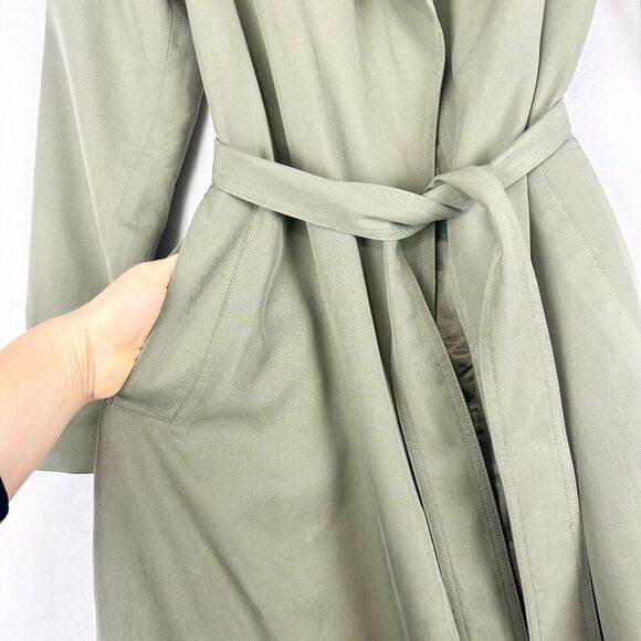 Banana Republic Soft Trench Coat Size XS NEW Desert Thyme Timeless Minimalist - Picture 3 of 6